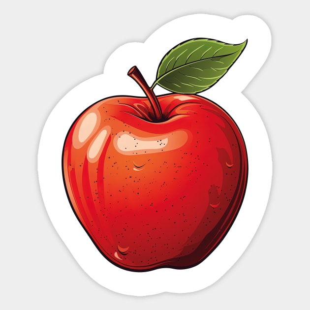 Red Apple Fruit Sticker by ArtLegend99